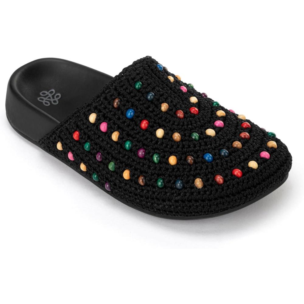 imageThe Sak Bolinas Clog for Kids in Crochet and Leather Slip On EntryBlack Multi Beads