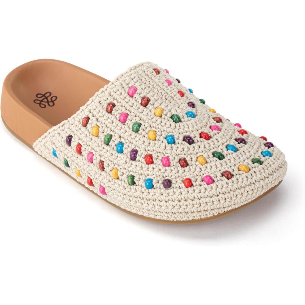 imageThe Sak Bolinas Clog for Kids in Crochet and Leather Slip On EntryEcru Multi Beads