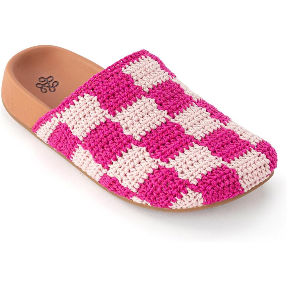 imageThe Sak Bolinas Clog for Kids in Crochet and Leather Slip On EntryPink Check
