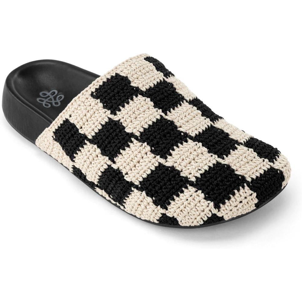imageThe Sak Bolinas Clog in Crochet and Leather Slip On EntryBlk Check