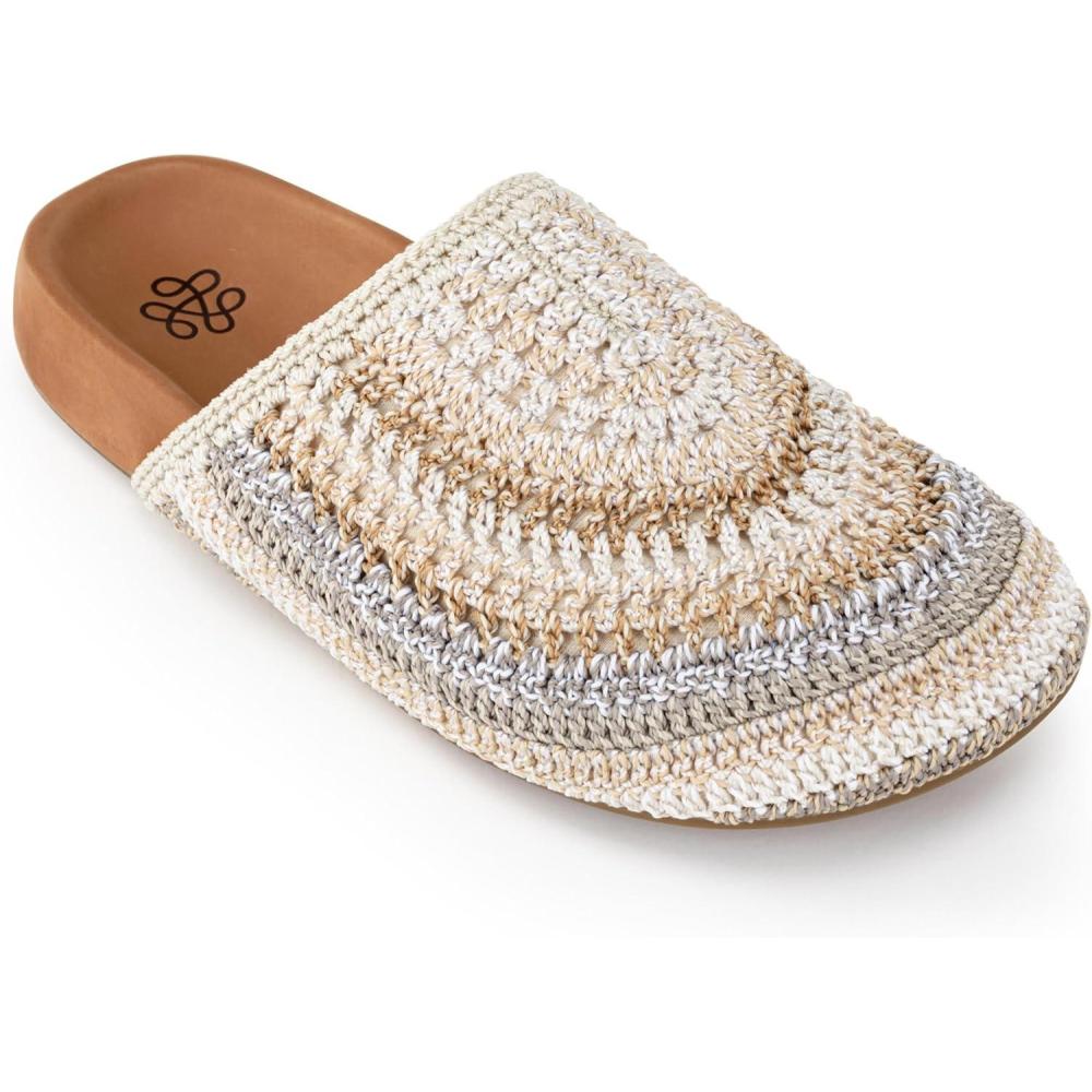 imageThe Sak Bolinas Clog in Crochet and Leather Slip On EntrySand Stripe