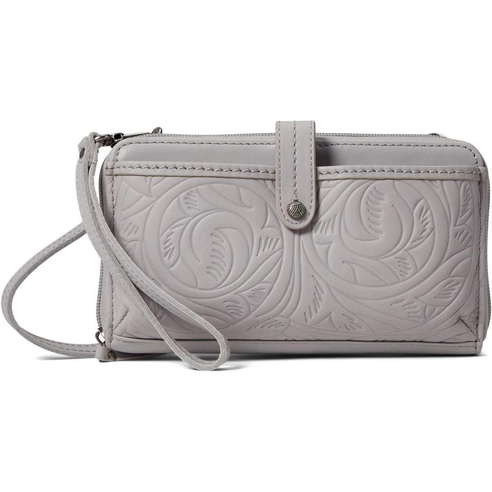 imageThe Sak Womens Iris Large Smartphone Crossbody Bag in LeatherLeather  Light Smoke Leaf