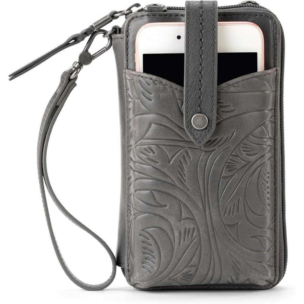 imageThe Sak Womens Silverlake NS Smartphone CrossbodySlate Leaf Embossed