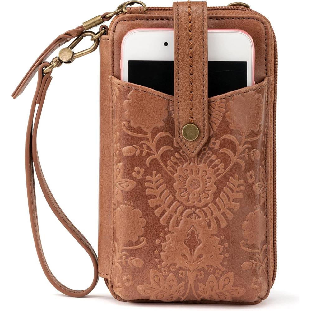 imageThe Sak womens Silverlake NS Smartphone CrossbodyTobbaco Floral Embossed