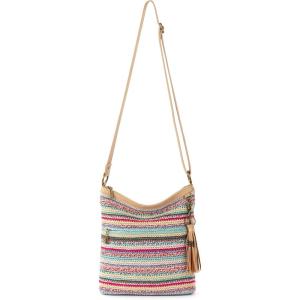 The Sak Lucia Crossbody Bag in Crochet, Convertible Purse with Adjustable Shoulder Strap(Eden Stripe)