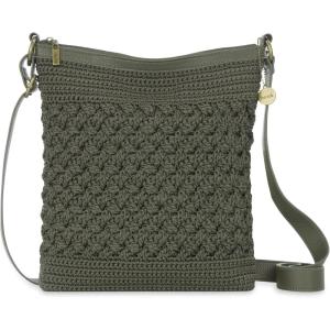 The Sak Lucia Crossbody Bag in Crochet, Convertible Purse with Adjustable Shoulder Strap(Moss Cozy Weave)