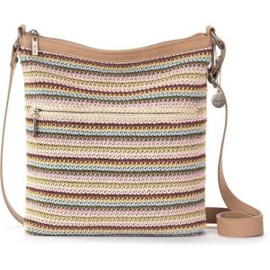 The Sak Lucia Crossbody Bag in Crochet, Convertible Purse with Adjustable Shoulder Strap(Multi Stripe)