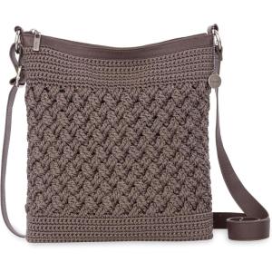 The Sak Lucia Crossbody Bag in Crochet, Convertible Purse with Adjustable Shoulder Strap(Mushroom Cozy Weave)