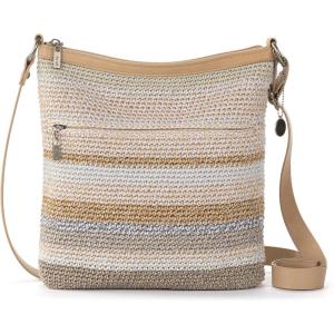 The Sak Lucia Crossbody Bag in Crochet, Convertible Purse with Adjustable Shoulder Strap(Sand Stripe)