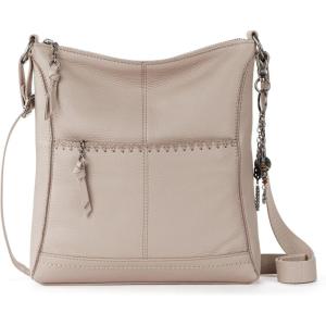 The Sak Lucia Crossbody Bag in Leather, Convertible Purse with Adjustable Strap(Sand)