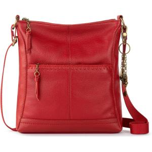 The Sak Lucia Crossbody Bag in Leather, Convertible Purse with Adjustable Strap(Scarlet)