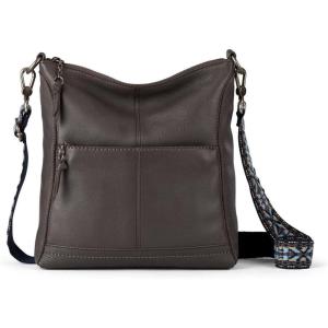 The Sak Lucia Crossbody Bag in Leather, Convertible Purse with Adjustable Strap(Slate)