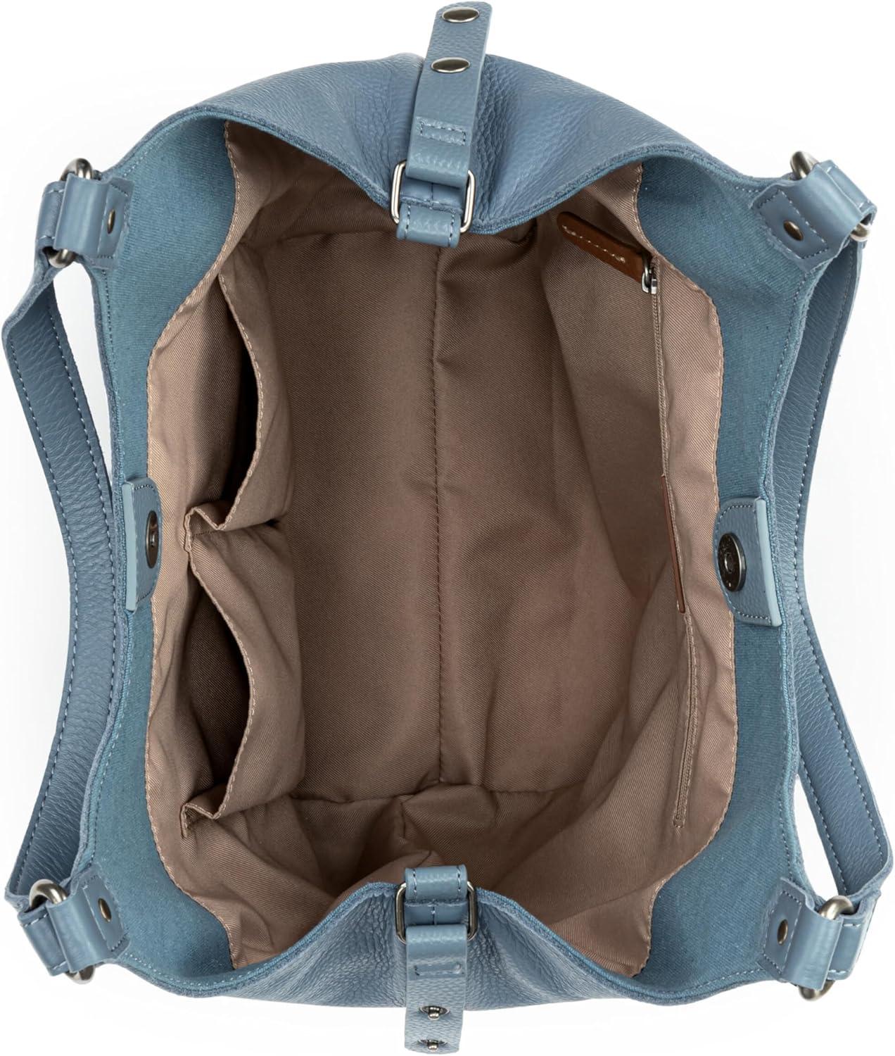 imageThe Sak Roma Shopper in Leather Double Shoulder Straps Maritime