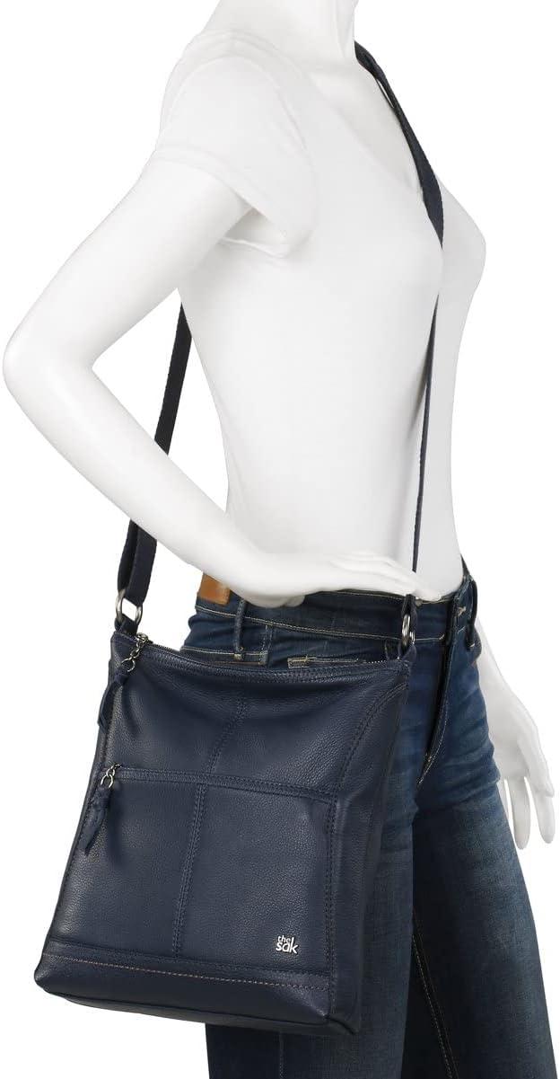imageThe Sak Womens Iris Crossbody in Leather Casual Purse With Adjustable Strap Zipper PocketsIndigo