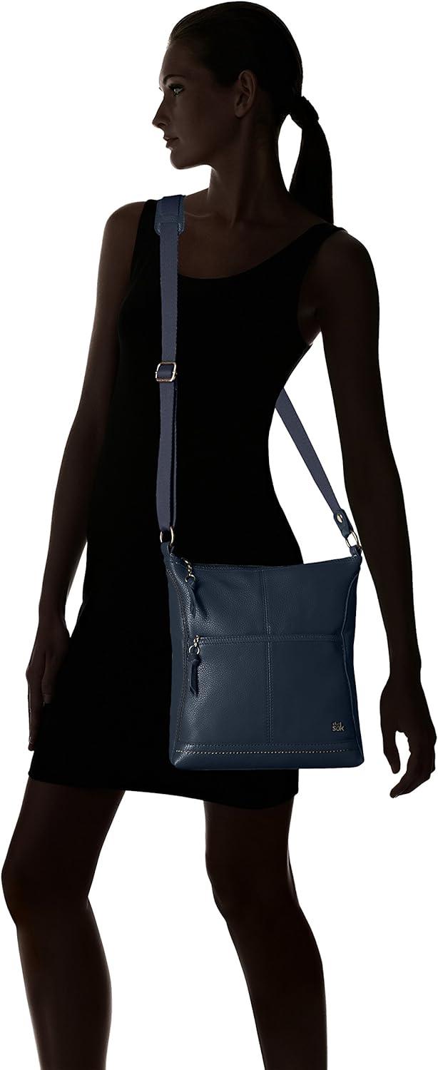 imageThe Sak Womens Iris Crossbody in Leather Casual Purse With Adjustable Strap Zipper PocketsIndigo