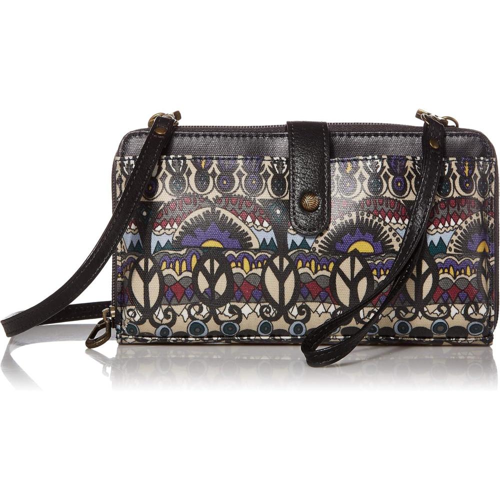 imageSakroots Artist Circle Smartphone Crossbody in Coated Canvas Detachable Wristlet StrapMulti One World
