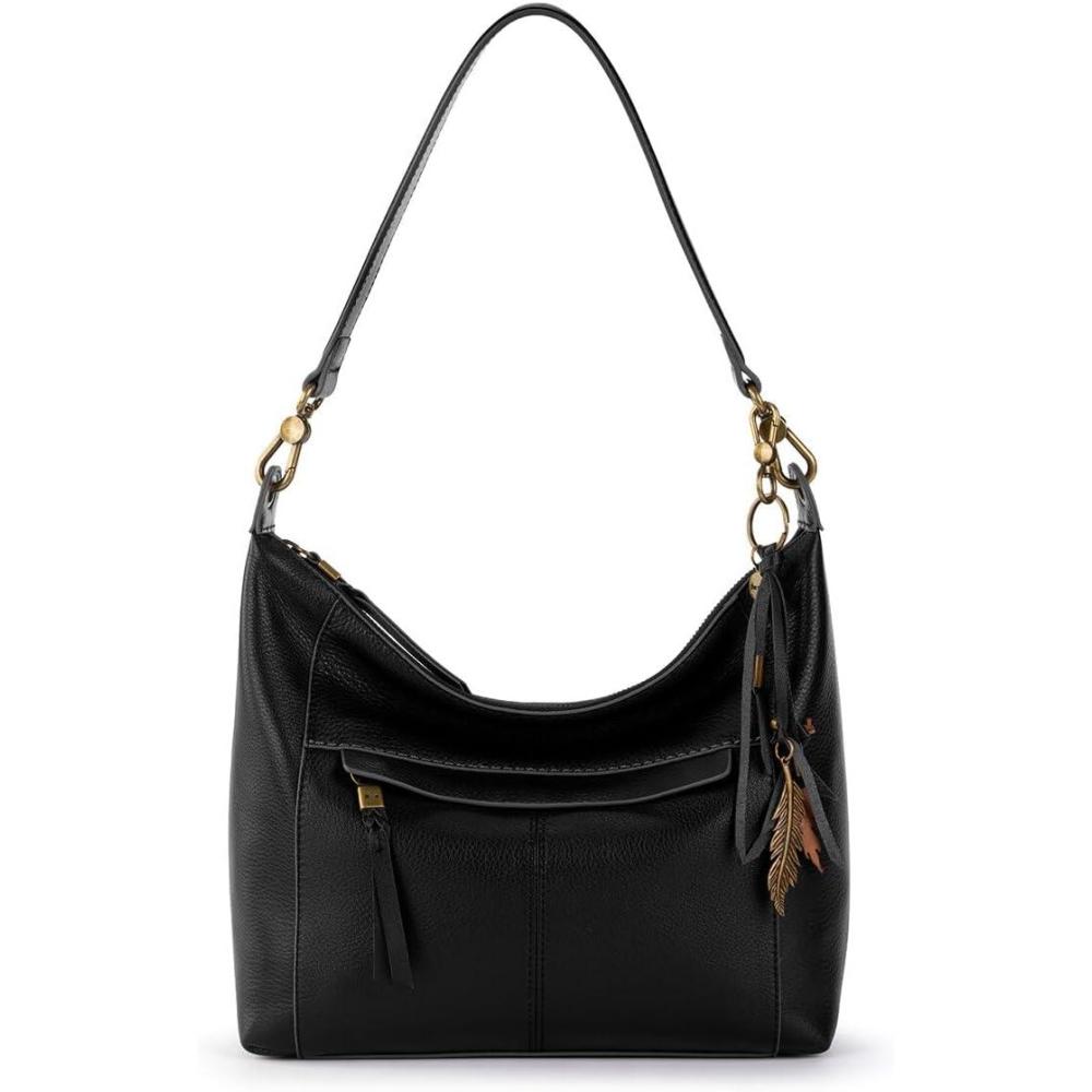 imageThe Sak Alameda Hobo Bag  Premium Large Leather Womens Handbag for Everyday ampamp Travel  Durable Purse With Zipper PocketBlack