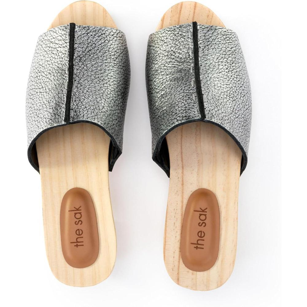imageThe Sak Ella Clog Sandal in Crochet Slip On ShoeDark Silver