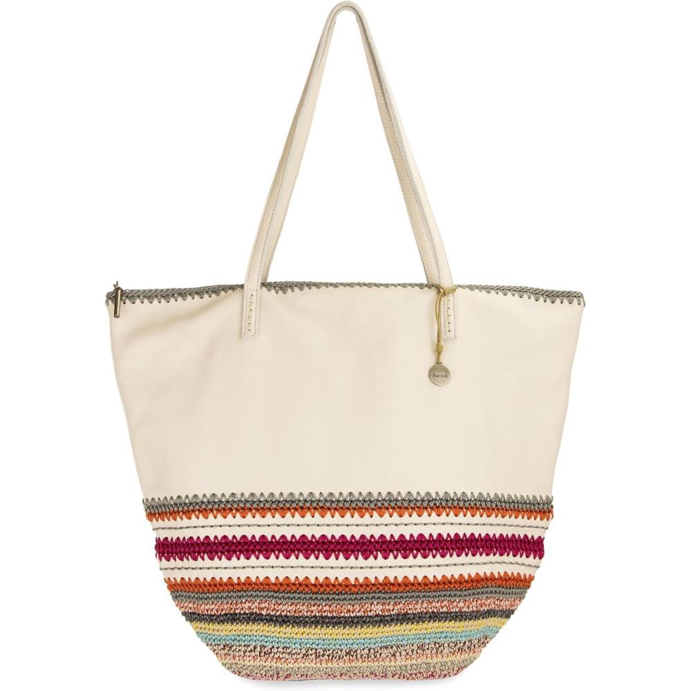 imageThe Sak Faye Tote Bag in Leather Double Shoulder Straps Stone Seminyak
