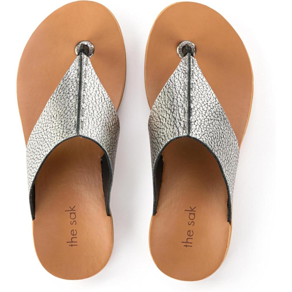 imageThe Sak Los Feliz Toe Post Sandal Slip On ShoeDark Silver