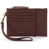 The Sak Iris Wallet in Leather, Elevated Card Holder with Keychain, Dusty Blue Block(Scarlet)