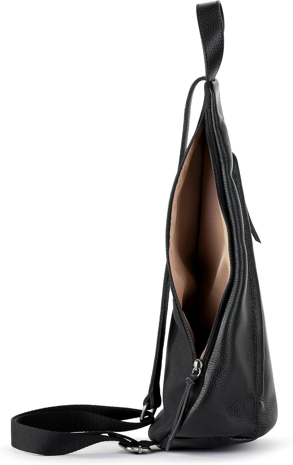 imageThe Sak Geo Sling Backpack in Leather Convertible Design Black