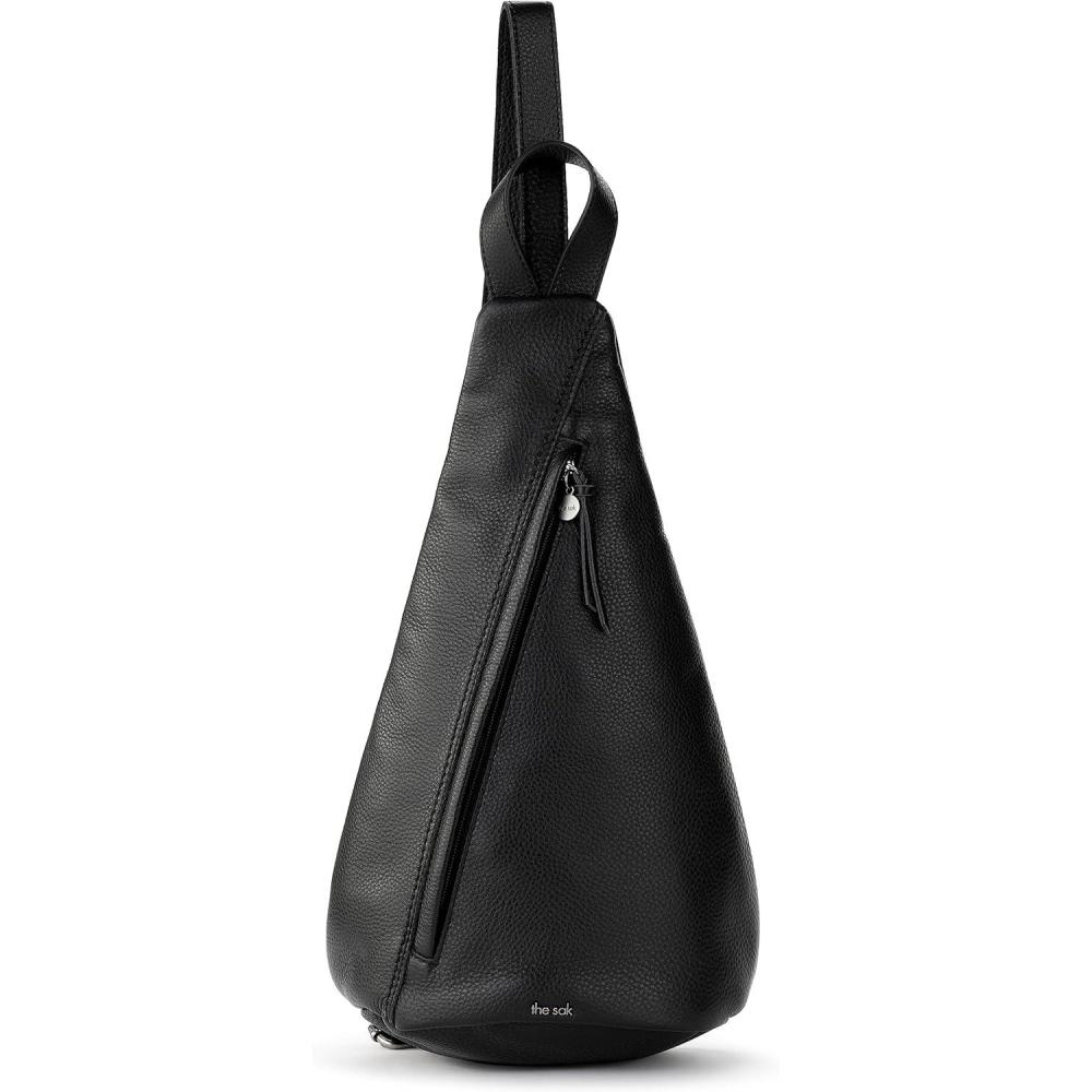 imageThe Sak Geo Sling Backpack in Leather Convertible Design Black