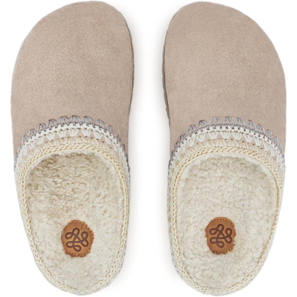 imageThe Sak Bolinas Clog in Crochet and Leather Slip On EntrySand Shearling