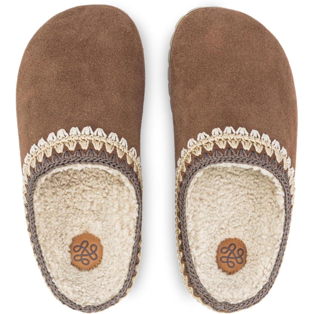 imageThe Sak Bolinas Clog in Crochet and Leather Slip On EntryTobacco Shearling
