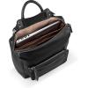 The Sak Loyola Convertible Backpack in Leather, Adjustable Convertible Strap, Mahogany Tile Emboss(Black)