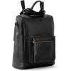The Sak Loyola Convertible Backpack in Leather, Adjustable Convertible Strap, Mahogany Tile Emboss(Black)