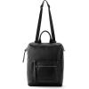 The Sak Loyola Convertible Backpack in Leather, Adjustable Convertible Strap, Mahogany Tile Emboss(Black)