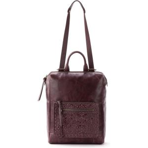 The Sak Loyola Convertible Backpack in Leather, Adjustable Convertible Strap, Mahogany Tile Emboss(Mahogany Tile Emboss)
