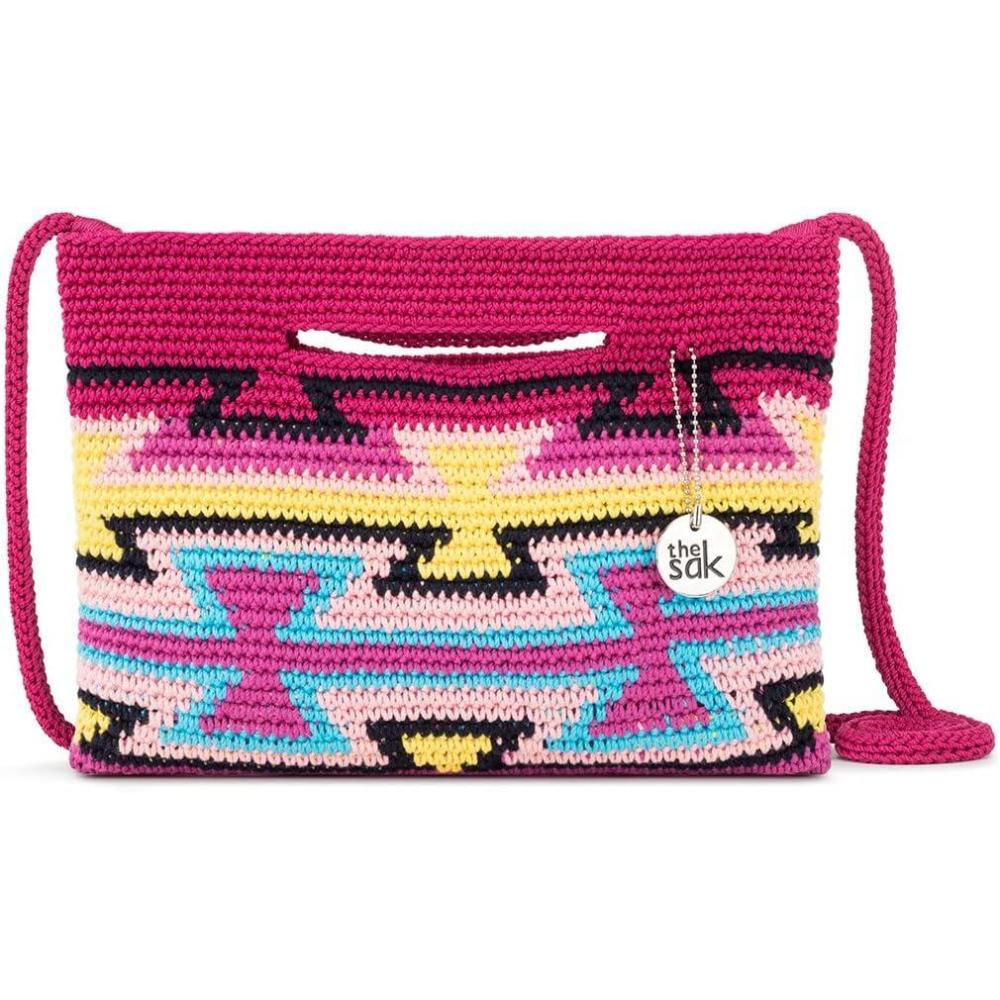 imageThe Sak Linden Convertible Crossbody Bag in Crochet Adjustable Multi Use StrapAqua Multi Ragam