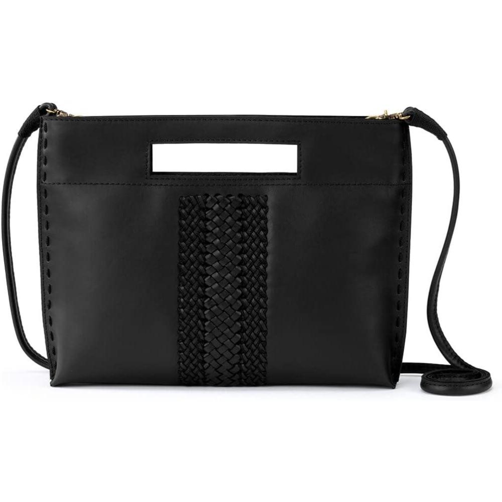 imageThe Sak Linden Convertible Crossbody Bag in Crochet Adjustable Multi Use StrapBlack Vachetta