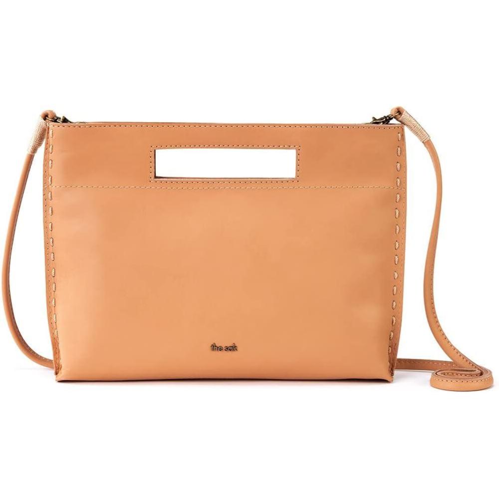 imageThe Sak Linden Convertible Crossbody Bag in Crochet Adjustable Multi Use StrapNatural Leather  Natural Vachetta