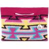 The Sak Linden Convertible Crossbody Bag in Crochet, Adjustable Multi Use Strap(Aqua Multi Ragam)