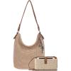 The Sak Sequoia Hobo Bag & Iris Large Smartphone Crossbody Bag In Crochet – Handbag Set For Everyday And Travel – Bamboo Bundle