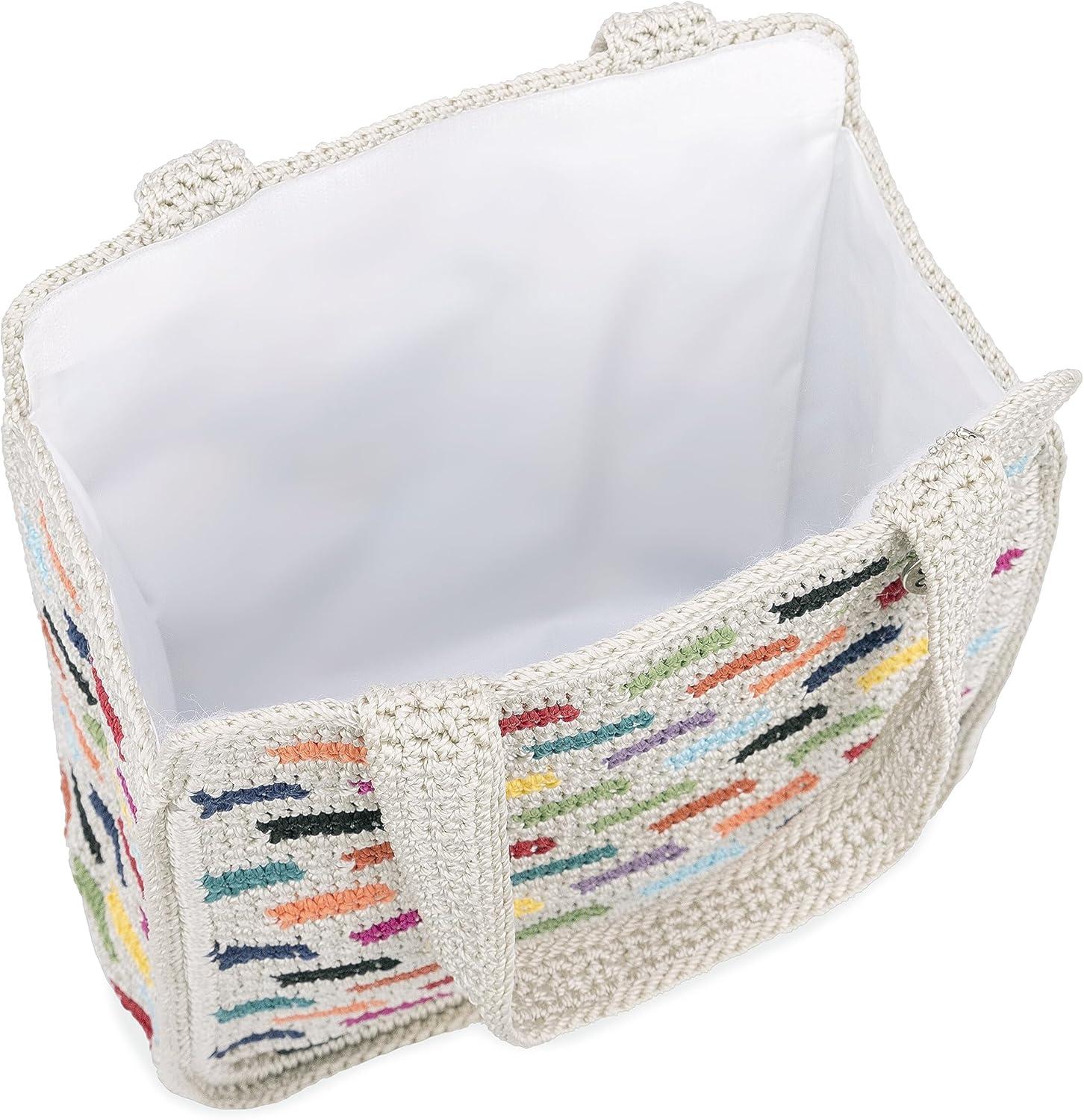 imageThe Sak Ellen Insulated Tote in Crochet Double Handle Straps Prisma Tile
