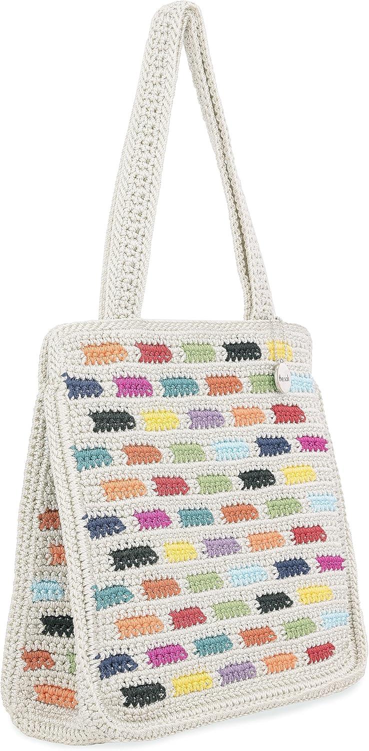 imageThe Sak Ellen Insulated Tote in Crochet Double Handle Straps Prisma Tile