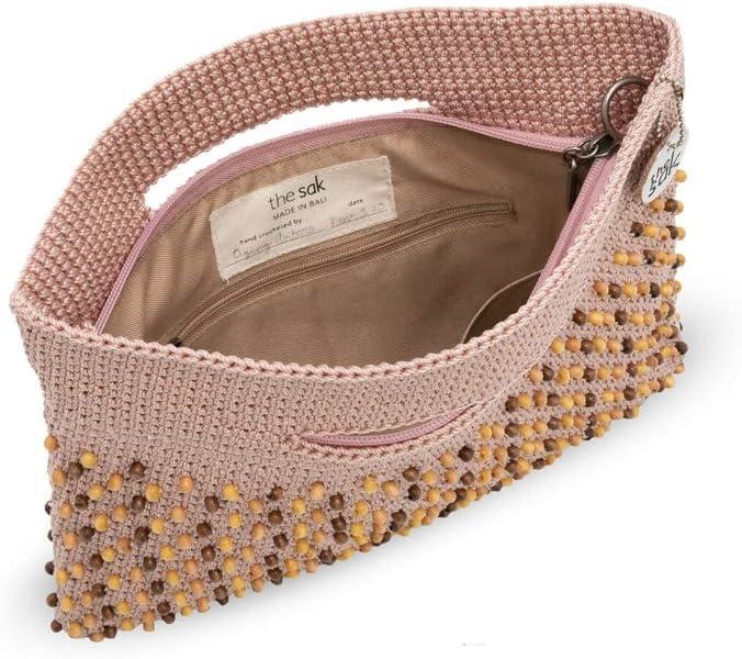 imageThe Sak Linden Convertible Crossbody Bag in Crochet Adjustable Multi Use Strap Seashell Bali Beads