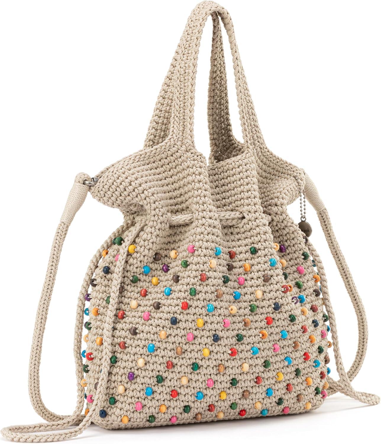 imageThe Sak Womens Glenna Drawstring Mini CrossbodyEcru Multi Beads