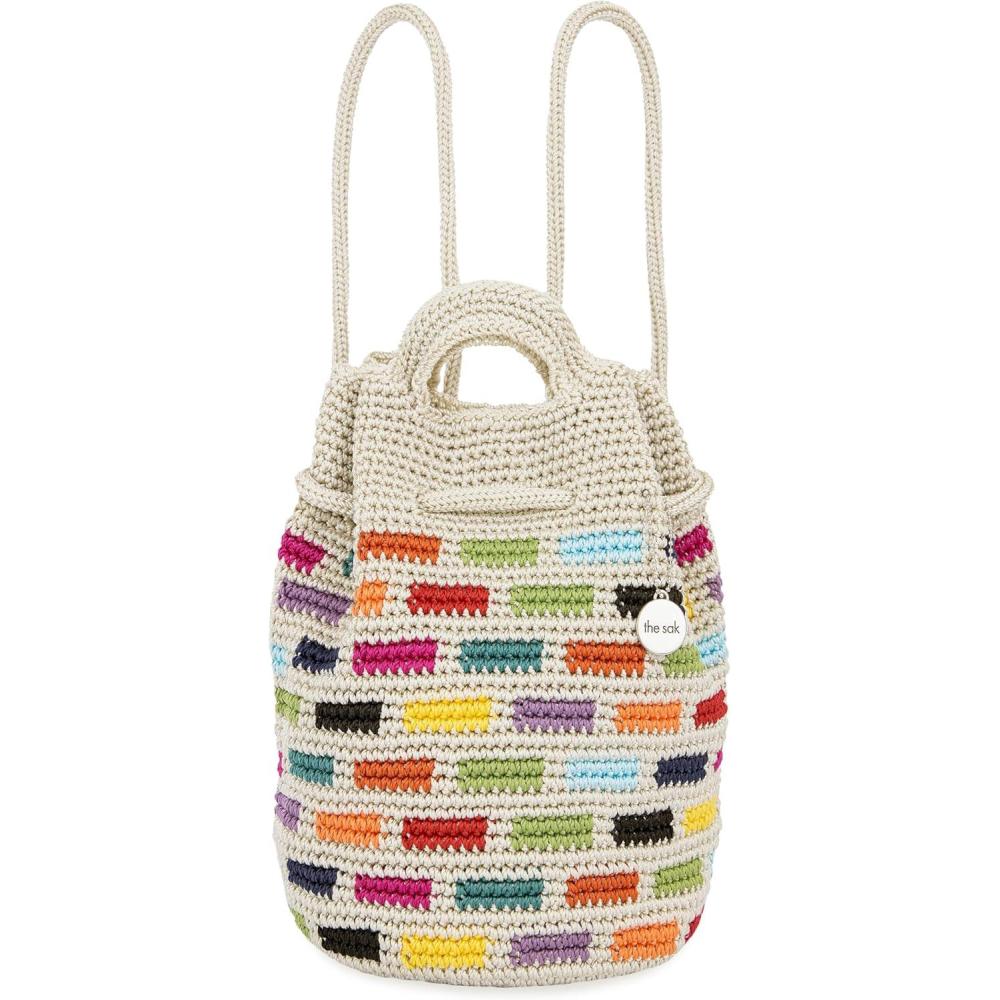 imageThe Sak Dylan Backpack in Crochet Dual Shoulder Straps Prisma TilePrisma Tile
