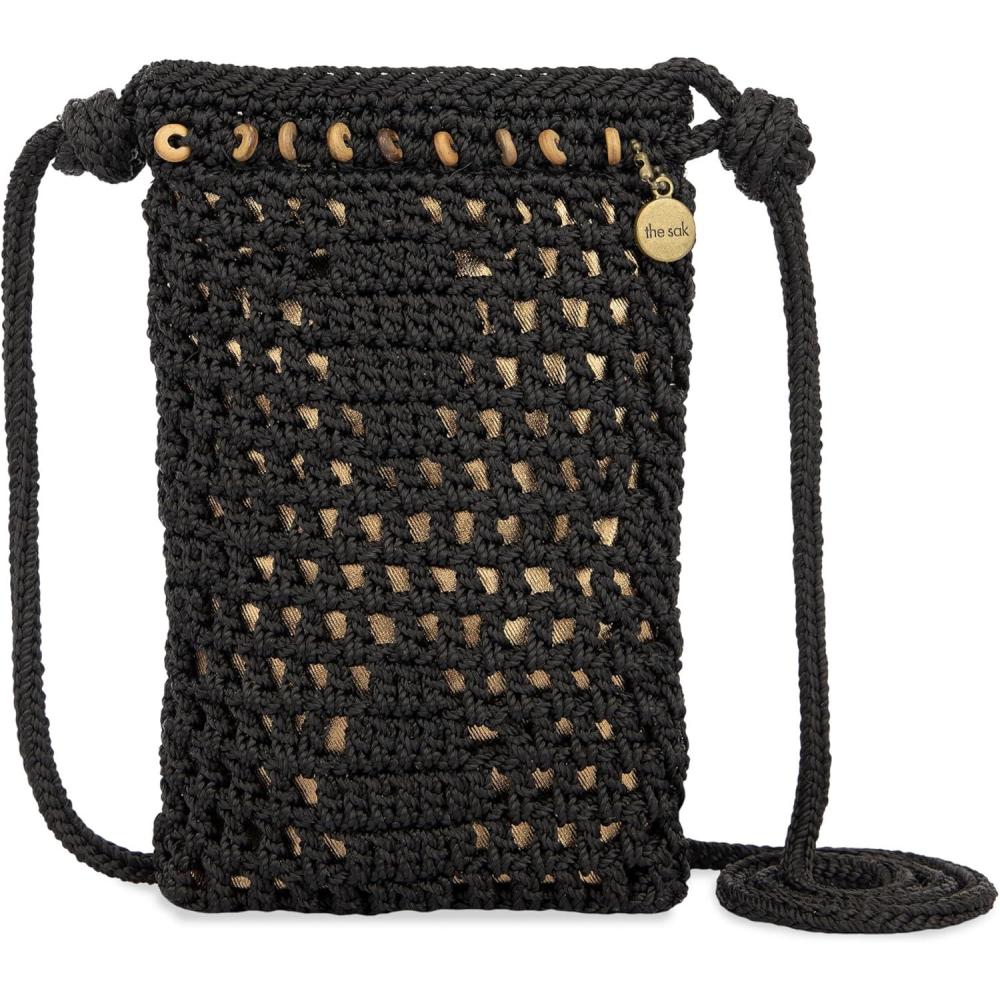 imageThe Sak Josie Mini Crossbody in Crochet with Adjustable StrapBlack Sayulita