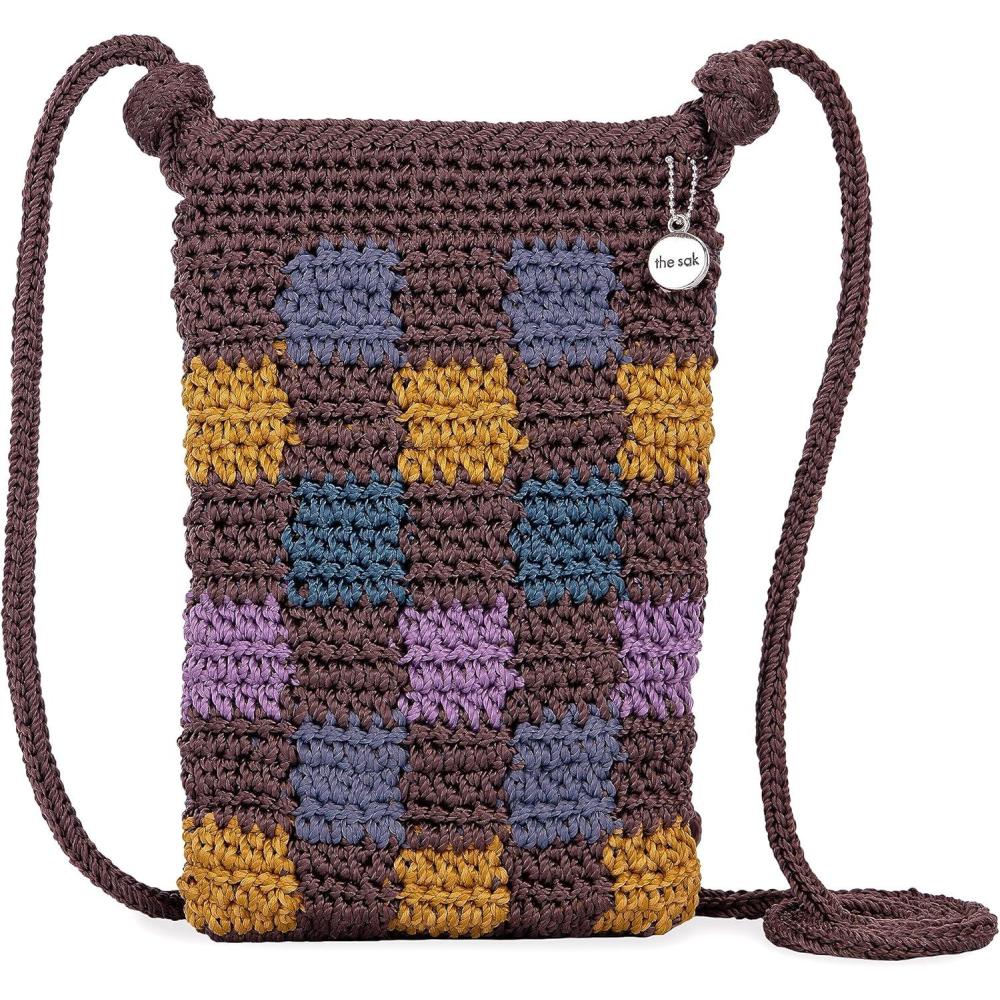 imageThe Sak Josie Mini Crossbody in Crochet with Adjustable StrapBrown Check
