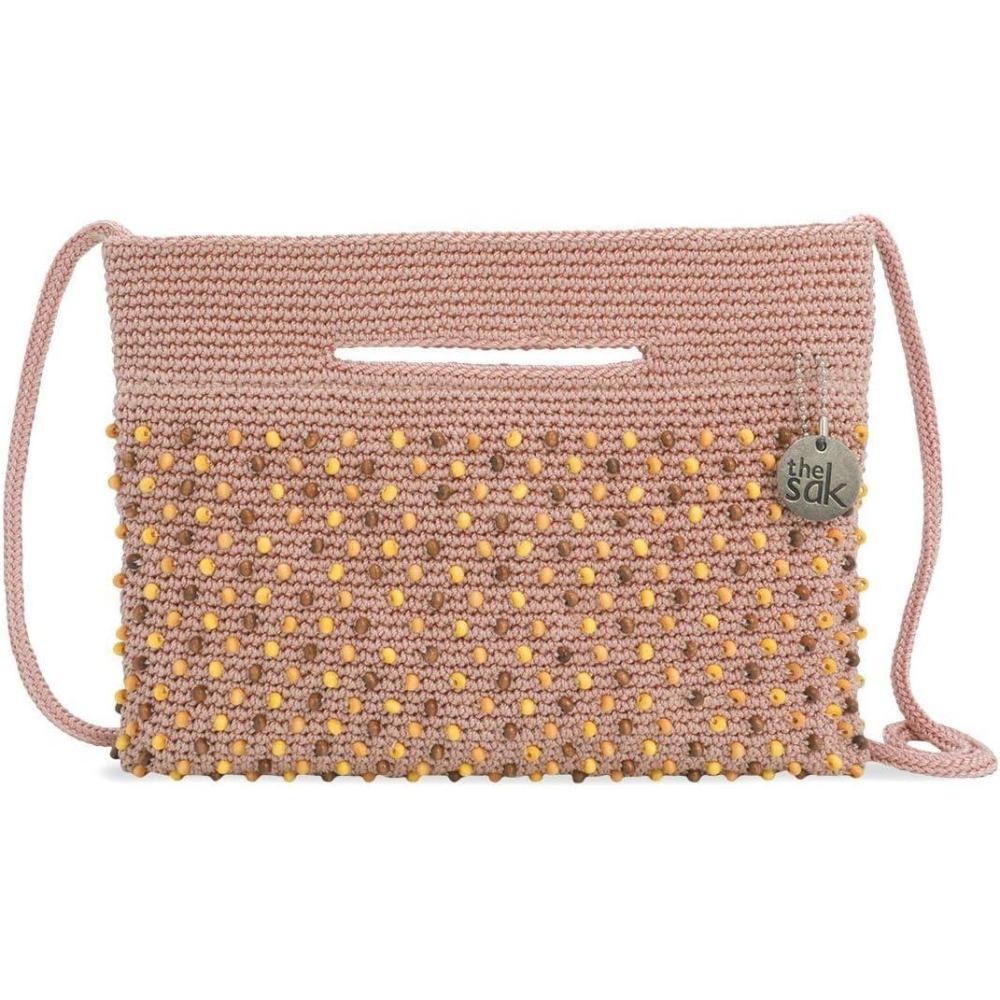 imageThe Sak Linden Convertible Crossbody Bag in Crochet Adjustable Multi Use Strap Seashell Bali Beads