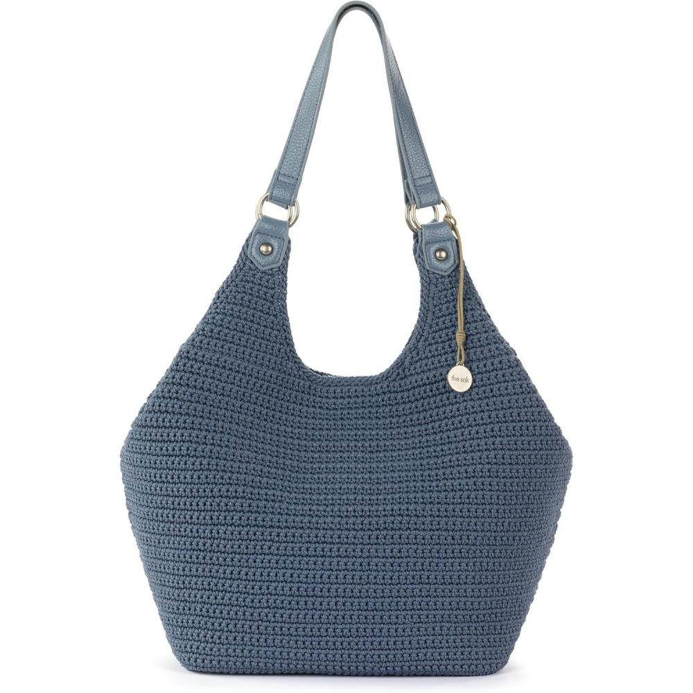 imageThe Sak Roma Shopper In Crochet Double Shoulder Straps Maritime