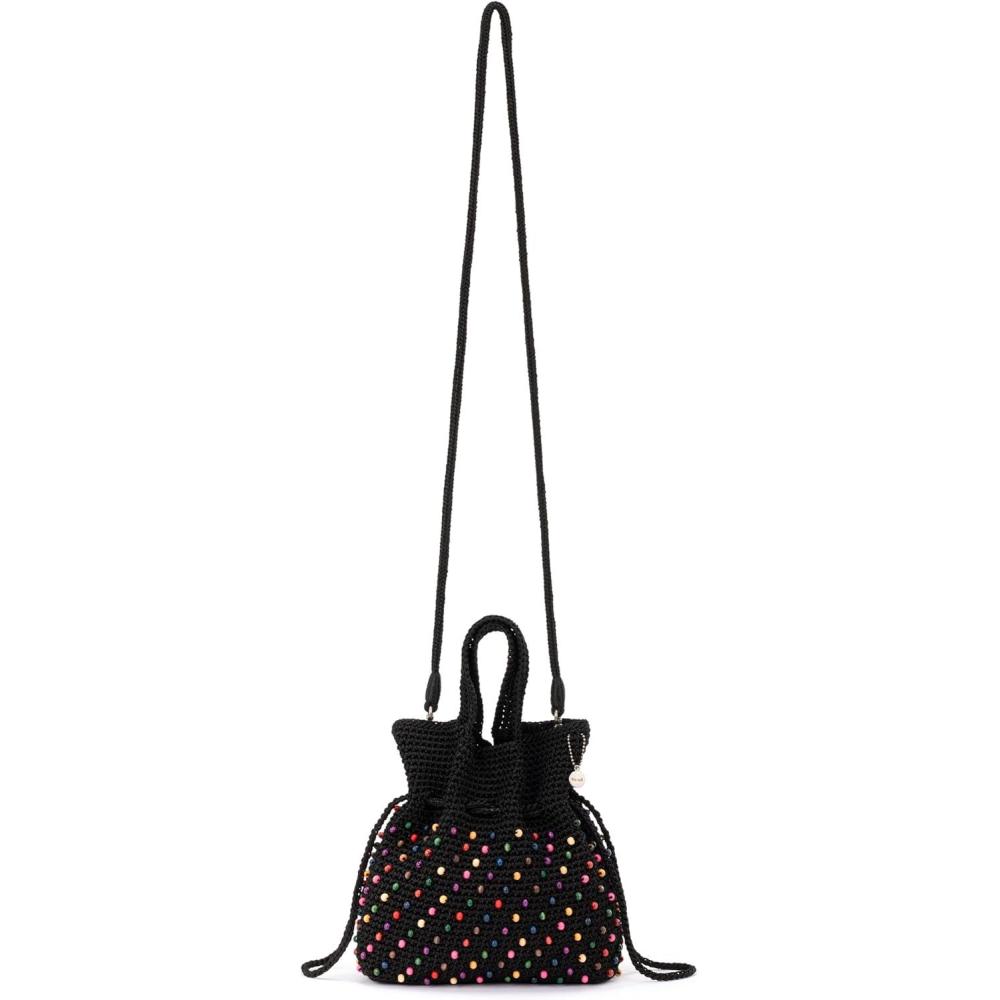 imageThe Sak Womens Glenna Drawstring Mini CrossbodyBlack Multi Beads
