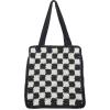 The Sak Ellen Insulated Tote in Crochet, Double Handle Straps, Black Check