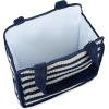 The Sak Ellen Insulated Tote in Crochet, Double Handle Straps, Denim Stripe